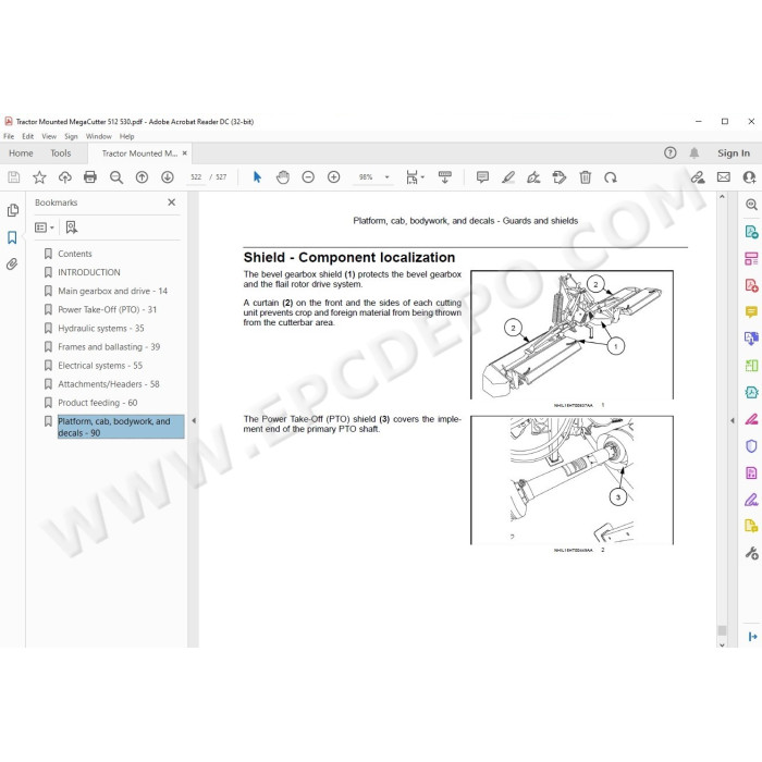 New Holland Disc Mower Conditioner MegaCutter 512 530  service manual