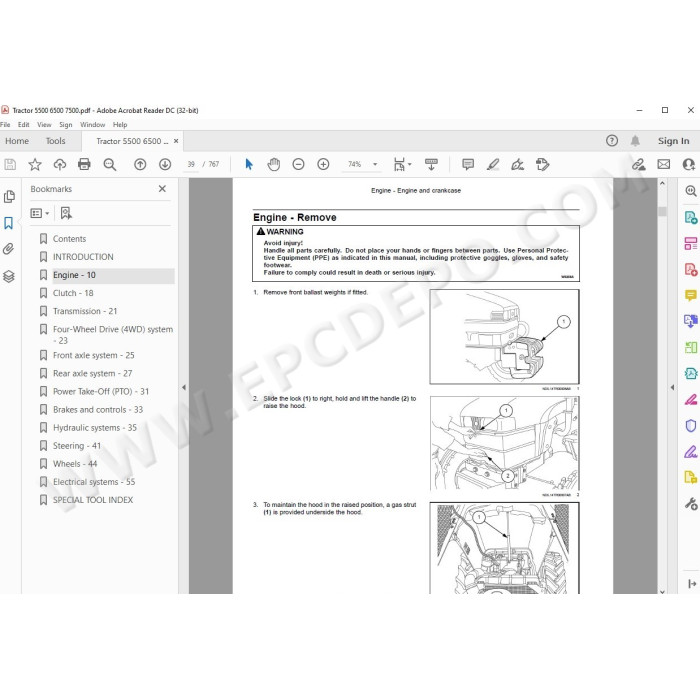 New Holland Tractor 5500 6500 7500 Tier 3 service manual