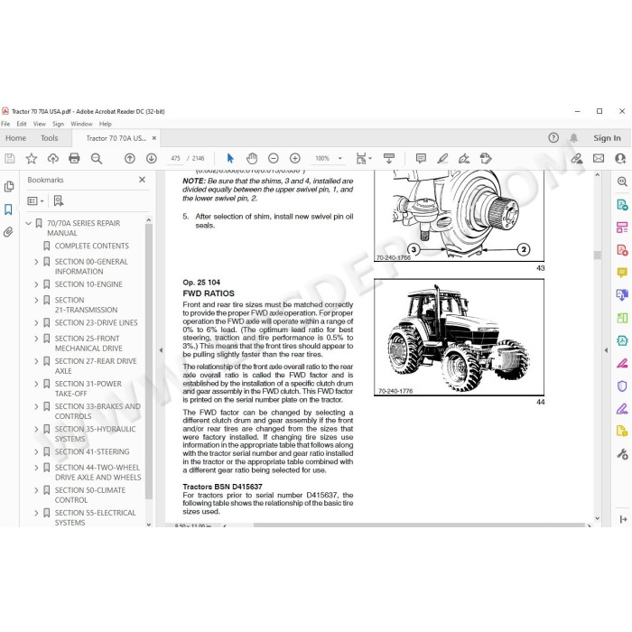 New Holland Tractor 70 70A service & repair manual
