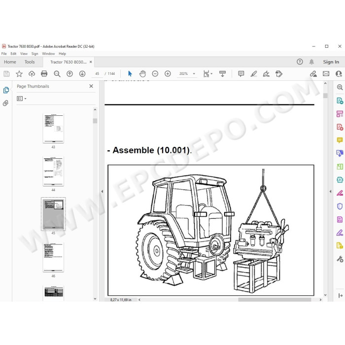 New Holland Tractor 7630 8030 service manual