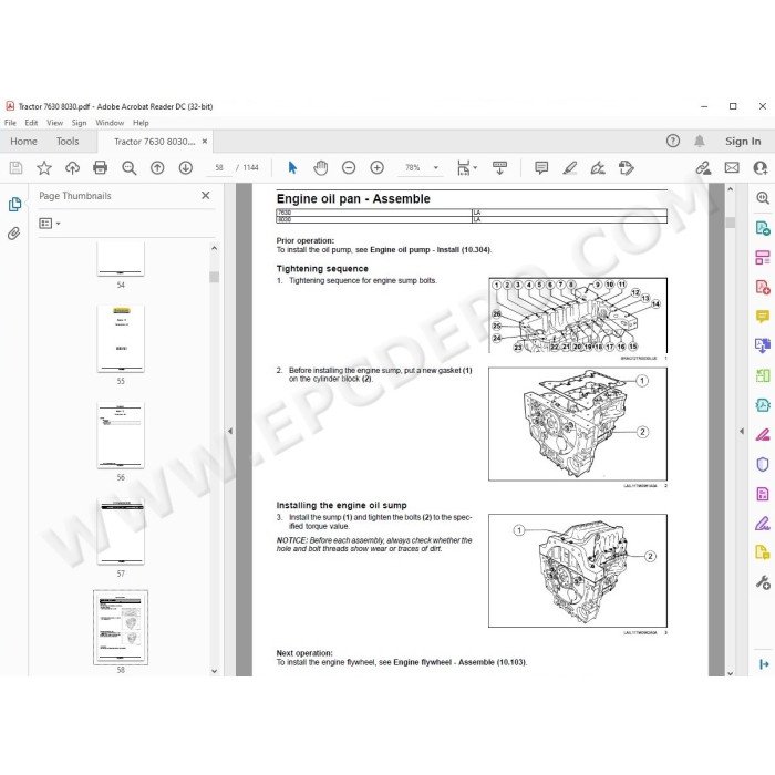 New Holland Tractor 7630 8030 service manual