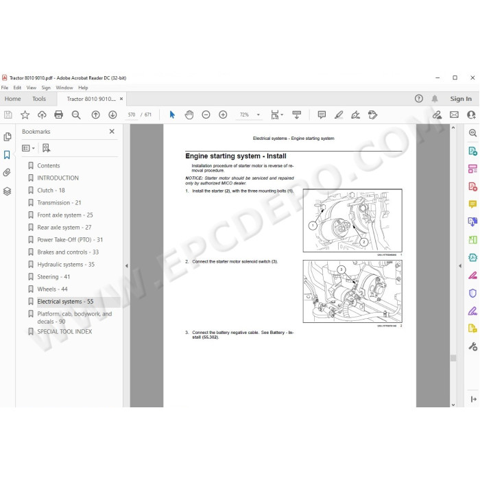 New Holland Tractor 8010 9010 service manual