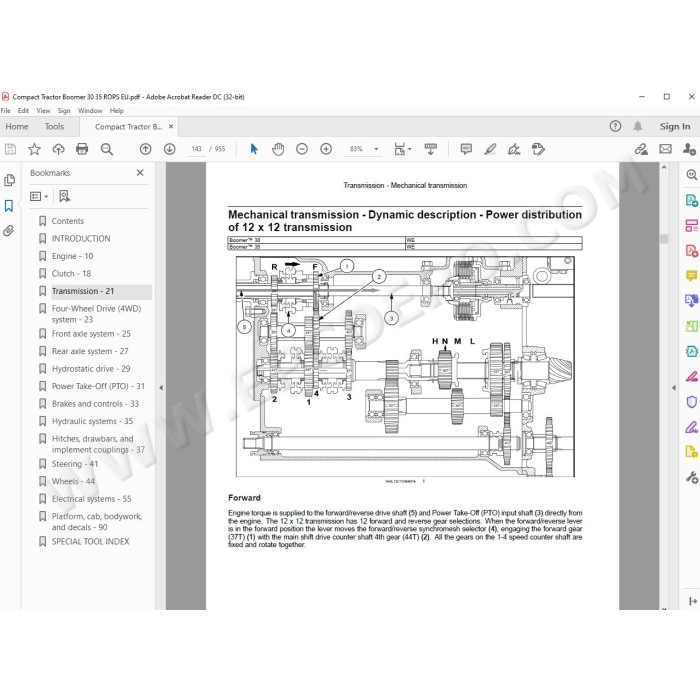 New Holland Tractor Boomer 30 35 Rops service manual