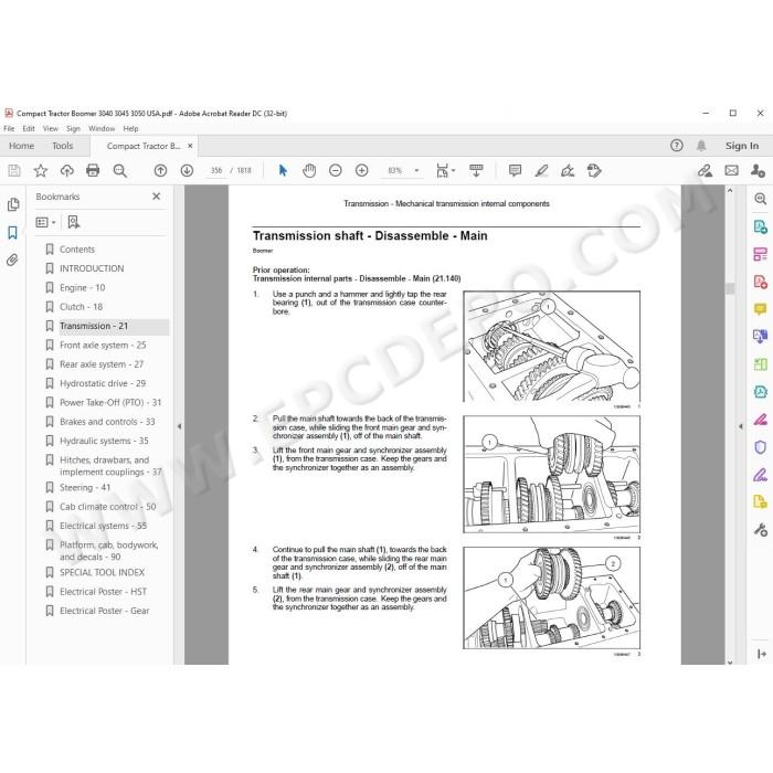 New Holland Tractor Boomer 3040 3045 3050 service manual
