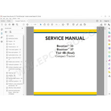 New Holland Tractor Boomer 33 37 Tier 4B service manual
