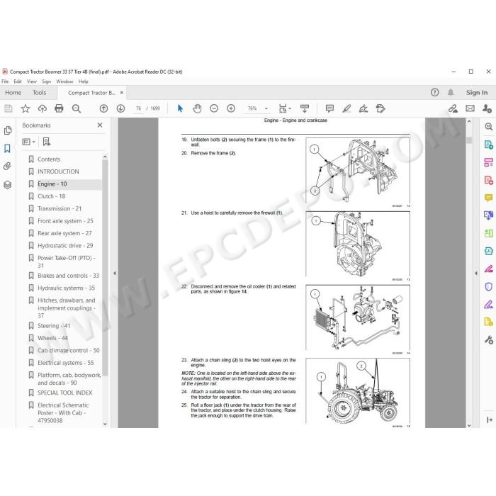 New Holland Tractor Boomer 33 37 Tier 4B service manual