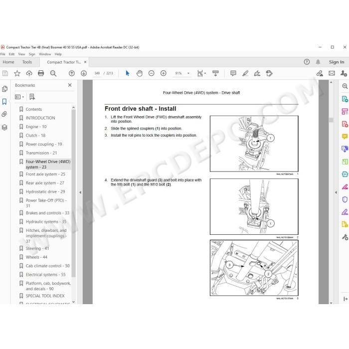 New Holland Tractor Boomer 45 50 55 Tier 4B service manual
