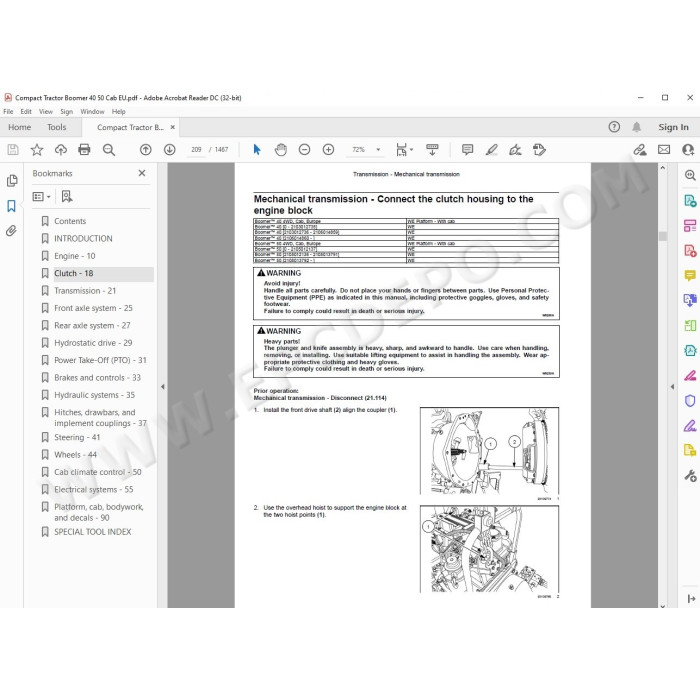 New Holland Tractor Boomer 40 50 Cab service manual