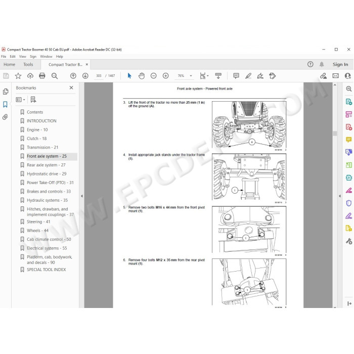 New Holland Tractor Boomer 40 50 Cab service manual