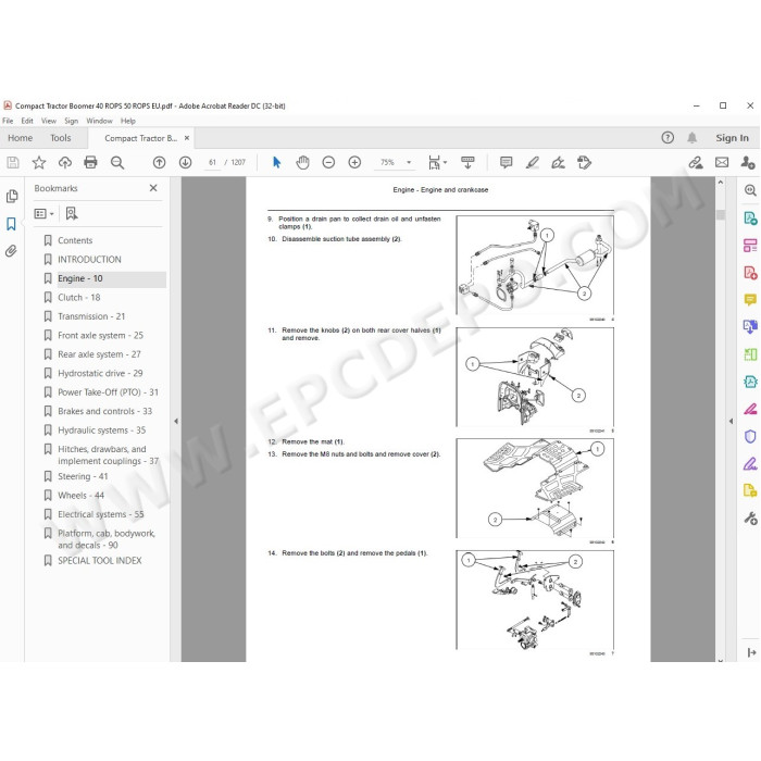 New Holland Tractor Boomer 40 50 Rops service manual