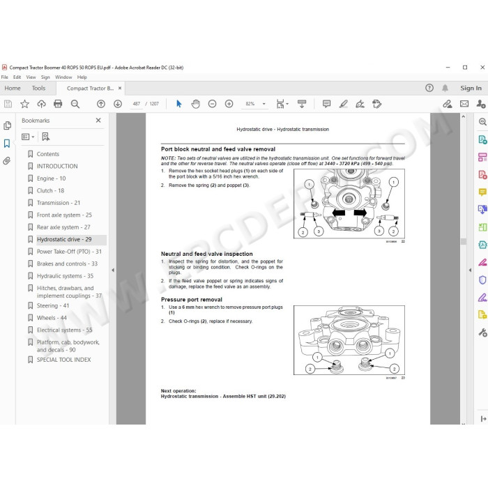 New Holland Tractor Boomer 40 50 Rops service manual