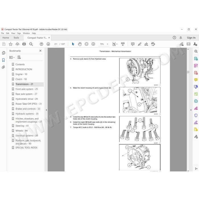 New Holland Tractor Boomer 40 50 Tier 3 service manual
