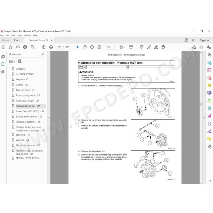 New Holland Tractor Boomer 40 50 Tier 3 service manual