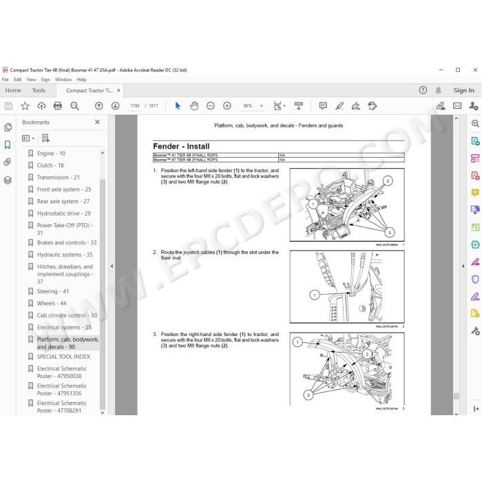 New Holland Tractor Boomer 41 47 Tier 4B service manual