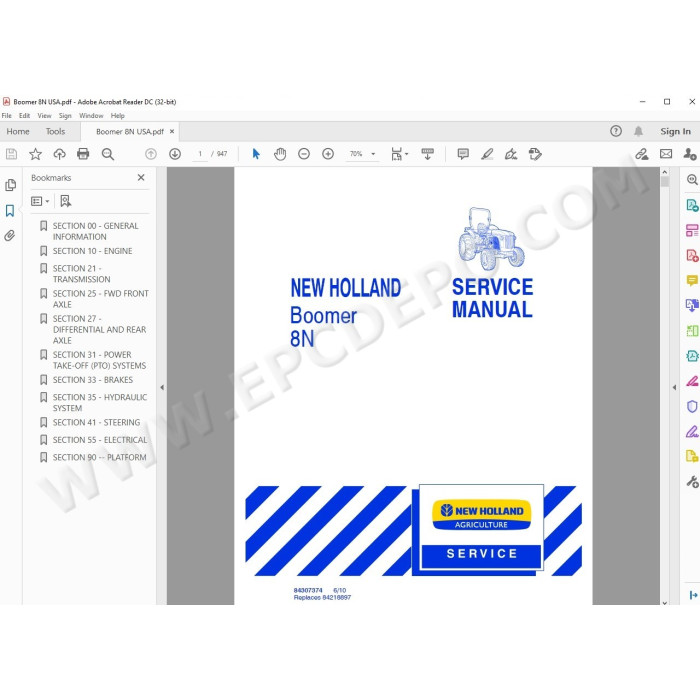 New Holland Tractor Boomer 8N service manual
