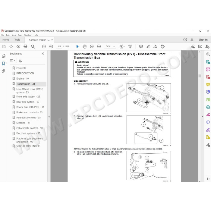 New Holland Tractor Boomer 40D 45D 50D CVT Tier 3 service manual