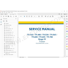 New Holland Tractor T9.435 T9.480 T9.530 Stage IV service manual
