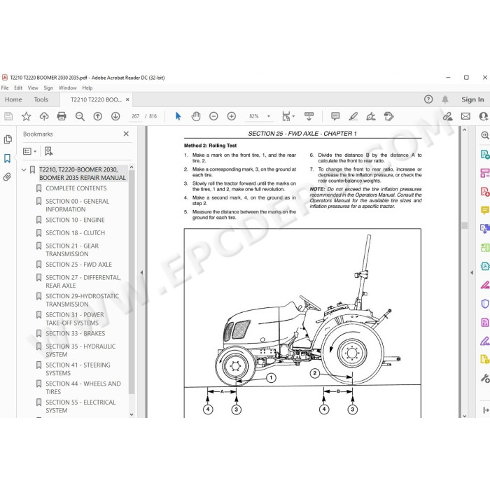 New Holland Tractor T2210 T2220 Boomer 2030 2035 service manual