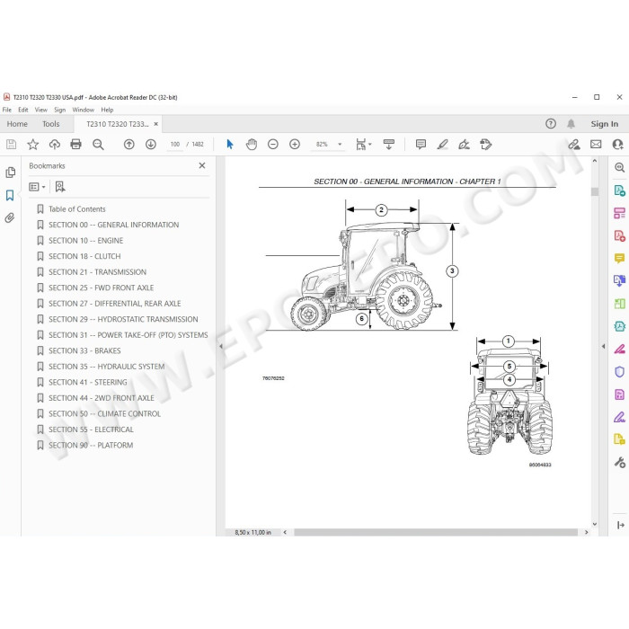 New Holland Tractor T2310 T2320 T2330 service manual