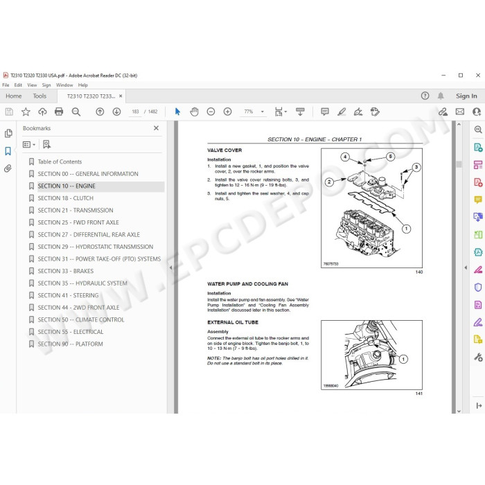 New Holland Tractor T2310 T2320 T2330 service manual