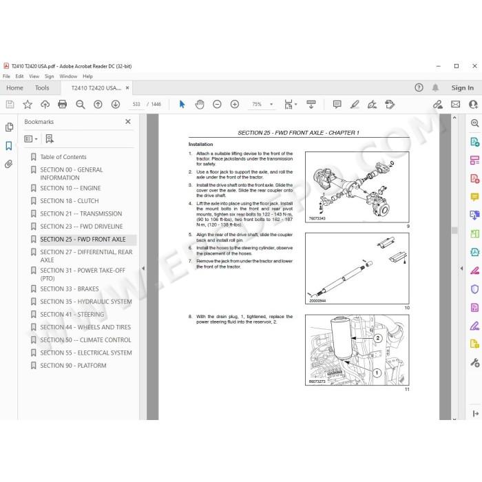 New Holland Tractor T2410 T2420 service manual