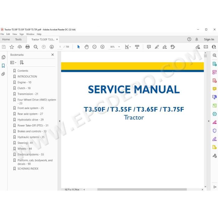 New Holland Tractor T3.50F T3.55F T3.65F T3.75F service manual