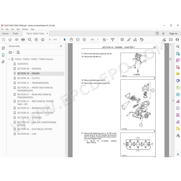 New Holland Tractor T3010 T3020 T3030 T3040 service manual