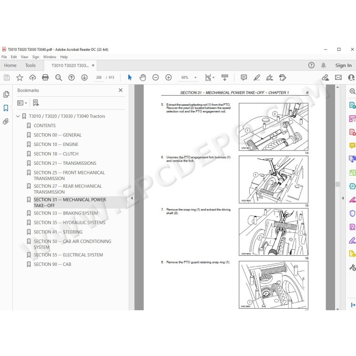 New Holland Tractor T3010 T3020 T3030 T3040 service manual