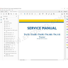 New Holland Tractor T4.75 T4.85 T4.95 T4.105 T4.115 service manual
