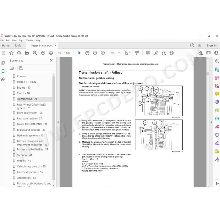 New Holland Tractor T4.80V T4.90V T4.100V T4.110V service manual