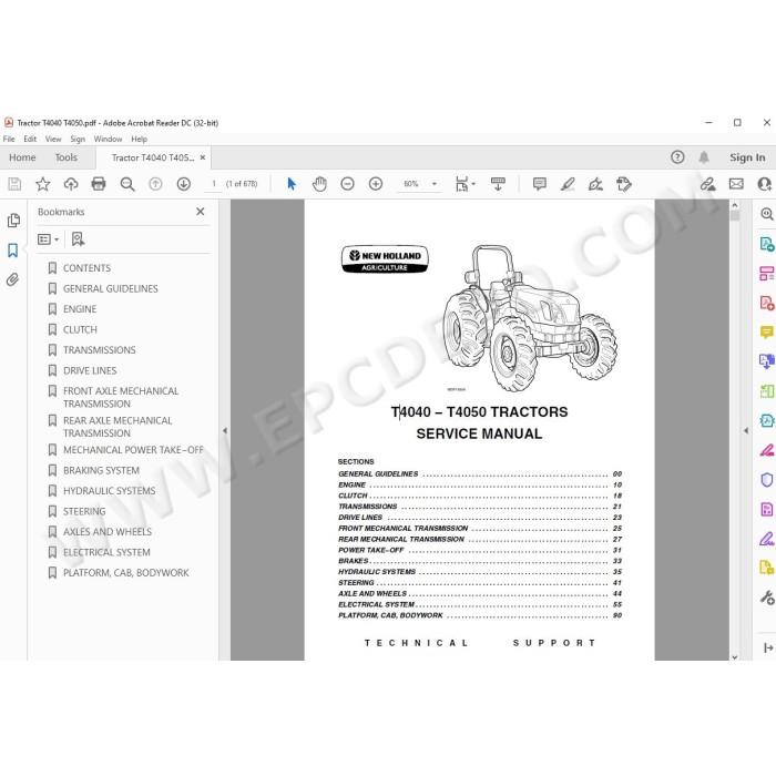 New Holland Tractor T4040 T4050 service manual