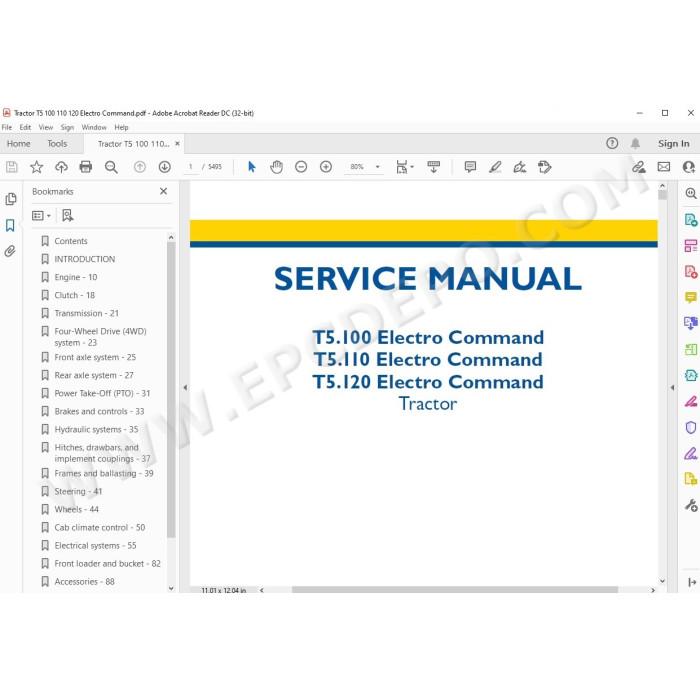 New Holland Tractor T5.100 T5.110 T5.120 electro command service manual