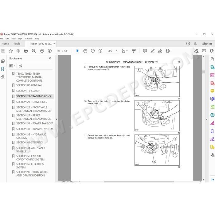 New Holland Tractor T5040 T5050 T5060 T5070 service manual