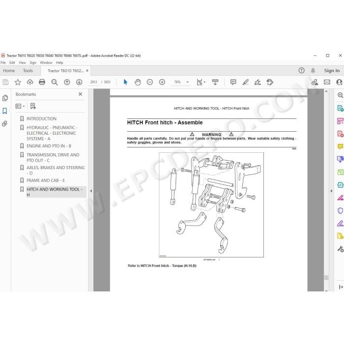 New Holland Tractor T6010 T6020 T6030 T6040 T6050 T6060 T6070 service manual