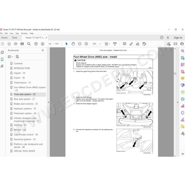 New Holland Tractor T7.150 T7.180 service manual