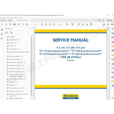 New Holland Tractor T7.175 T7.190 T7.210 T7.225 AutoCommand Tier 4B service manual