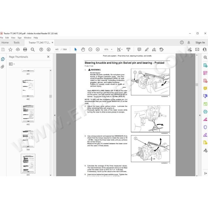 New Holland Tractor T7.240 T7.245 service manual