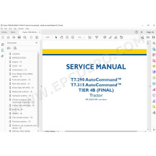 New Holland Tractor T7.290 T7.315 AutoCommand Tier 4B / Stage IV service manual