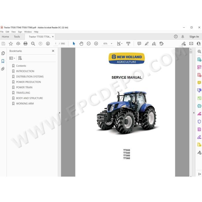 New Holland Tractor T7030 T7040 T7050 T7060 service manual