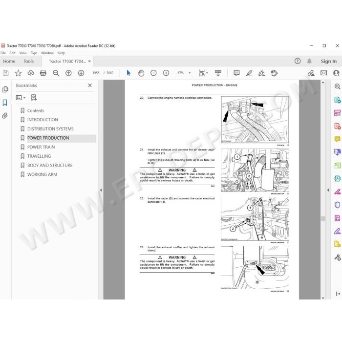 New Holland Tractor T7030 T7040 T7050 T7060 service manual