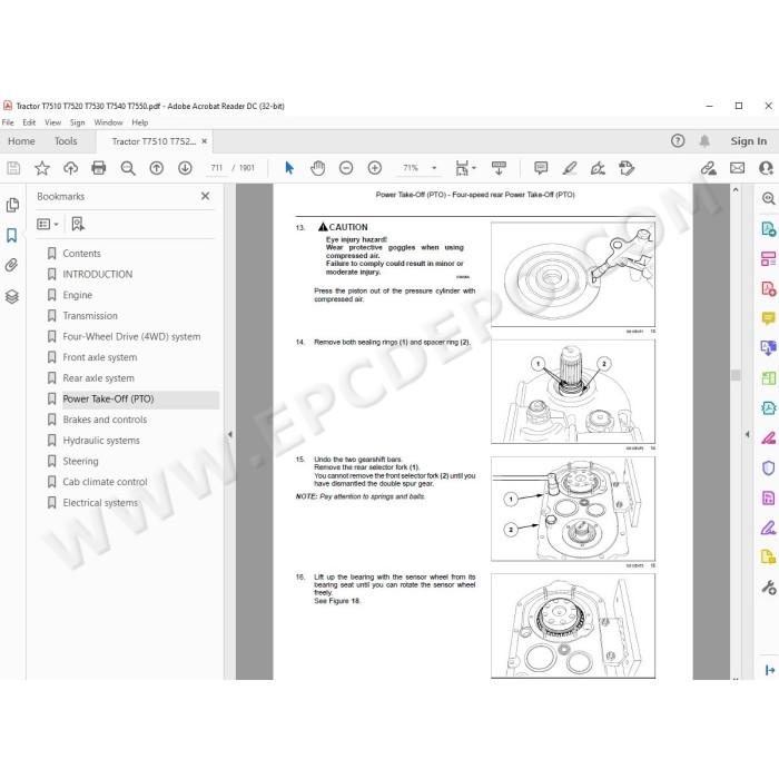 New Holland Tractor T7510 T7520 T7530 T7540 T7550 service manual