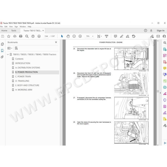 New Holland Tractor T8010 T8020 T8030 T8040 T8050 service manual