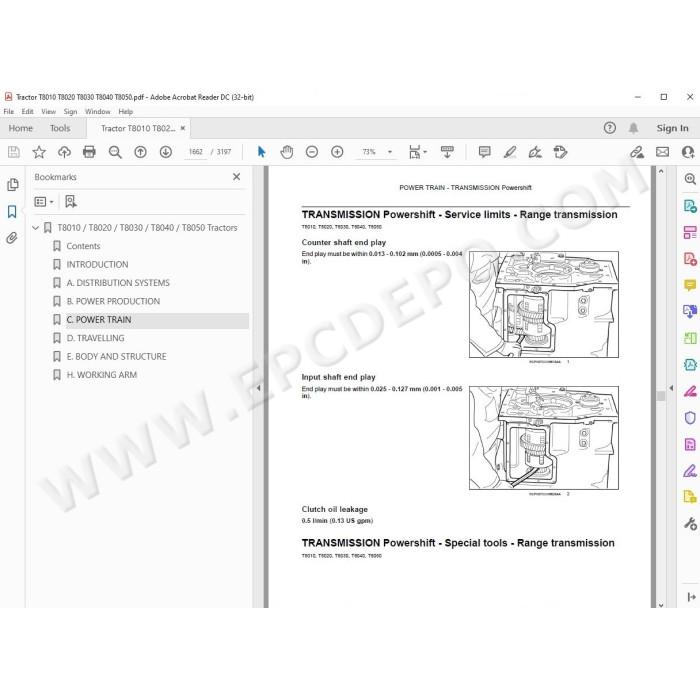 New Holland Tractor T8010 T8020 T8030 T8040 T8050 service manual