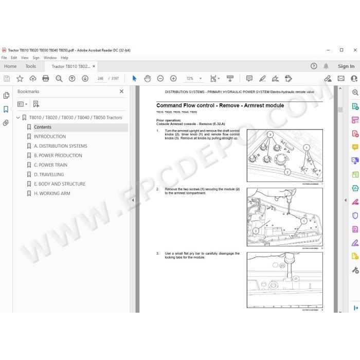 New Holland Tractor T8010 T8020 T8030 T8040 T8050 service manual