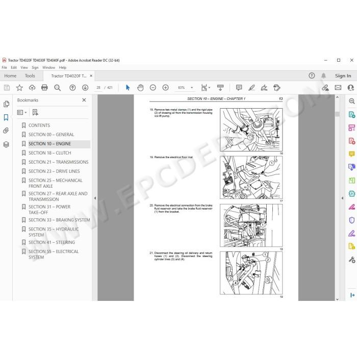 New Holland Tractor TD4020F TD4030F TD4040F service manual