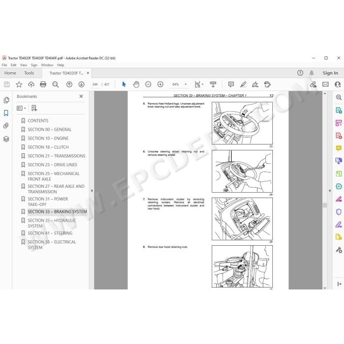 New Holland Tractor TD4020F TD4030F TD4040F service manual