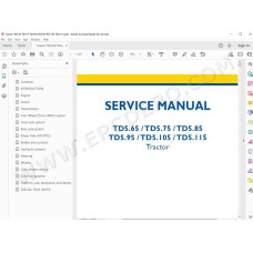 New Holland Tractor TD5.65 TD5.75 TD5.85 TD5.95 TD5.105 TD5.115 service manual