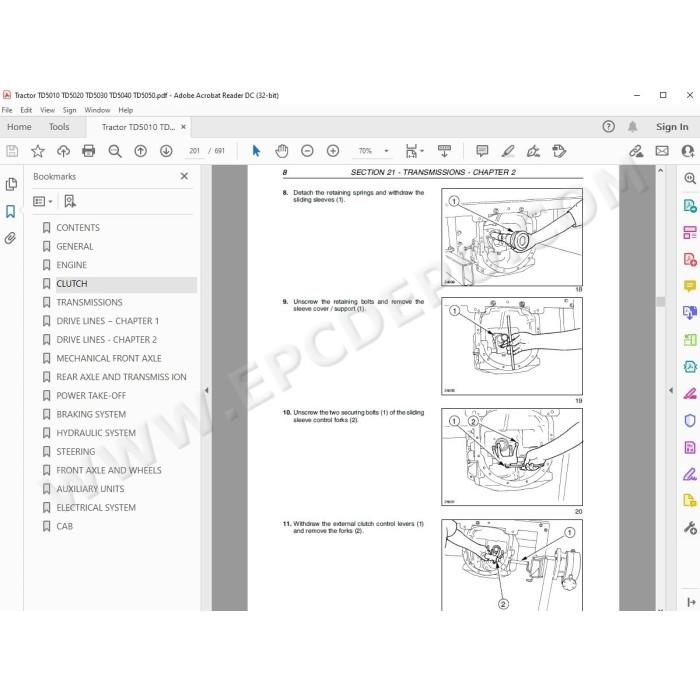 New Holland Tractor TD5010 TD5020 TD5030 TD5040 TD5050 service manual