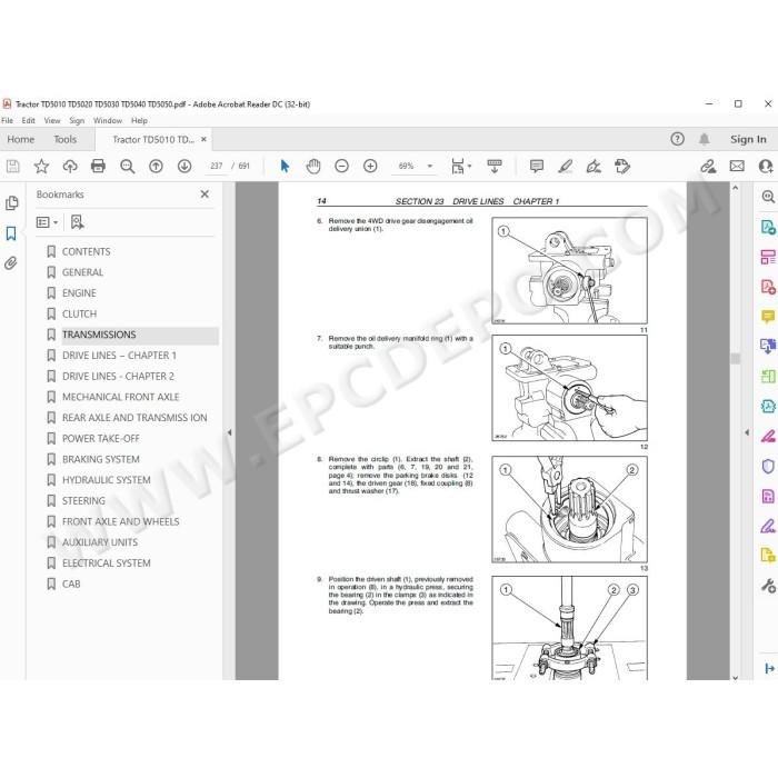 New Holland Tractor TD5010 TD5020 TD5030 TD5040 TD5050 service manual