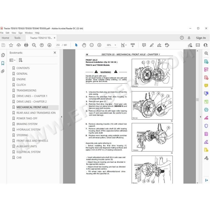 New Holland Tractor TD5010 TD5020 TD5030 TD5040 TD5050 service manual
